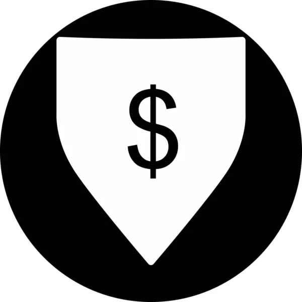 Icône Dollar Shield isolée sur fond abstrait — Image vectorielle