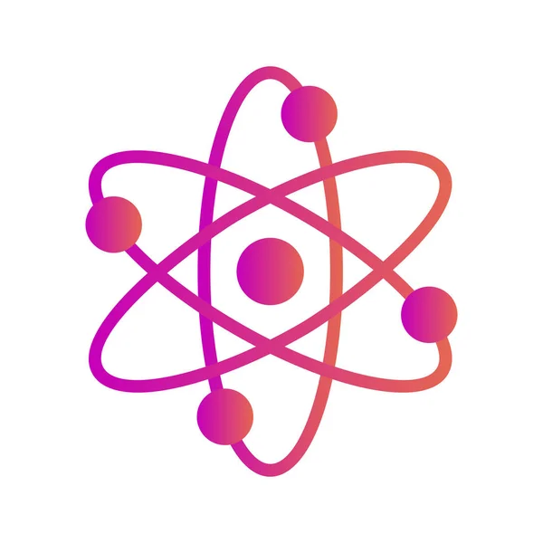 Ikona atomu izolovaná na abstraktním pozadí — Stockový vektor
