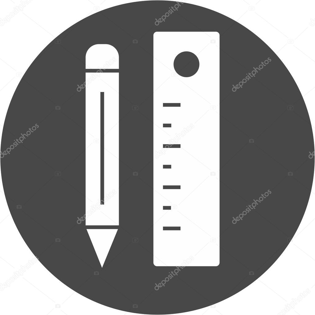 pencil & Ruler icon isolated on abstract background