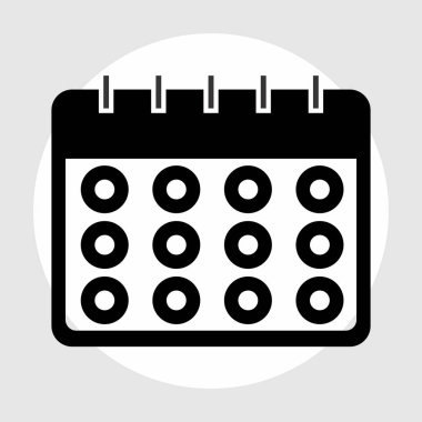 Takvim simgesi soyut arkaplanda izole edildi