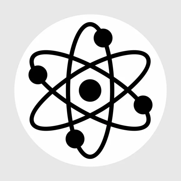 Icône atome isolée sur fond abstrait — Image vectorielle