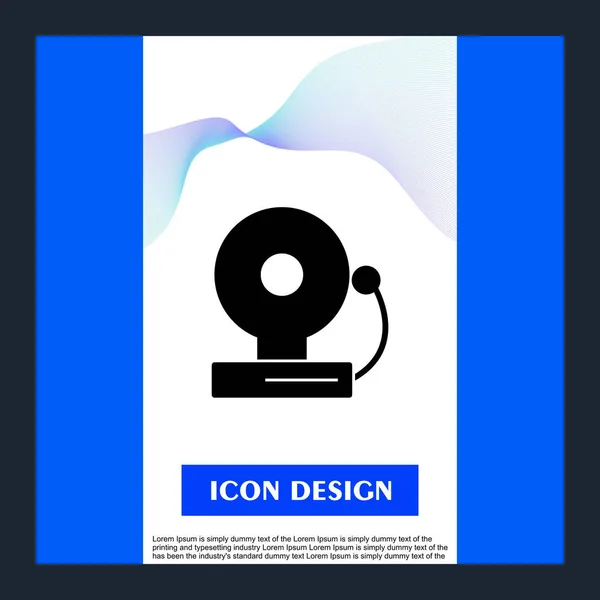 Icono de campana aislado sobre fondo abstracto — Archivo Imágenes Vectoriales