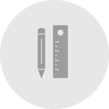 Kalem & cetvel simgesi soyut bir grupta izole edildi