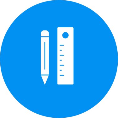 Kalem & cetvel simgesi soyut bir grupta izole edildi