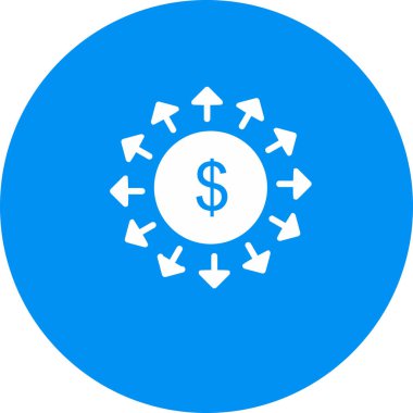 Soyut grupta izole edilmiş hızlı para simgesi