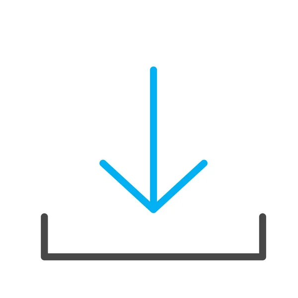 Ícone de download isolado em fundo abstrato — Vetor de Stock