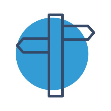 Yönlendirme simgesi soyut arkaplanda izole edildi