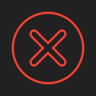  İptal edilen simge soyut arkaplanda izole edildi