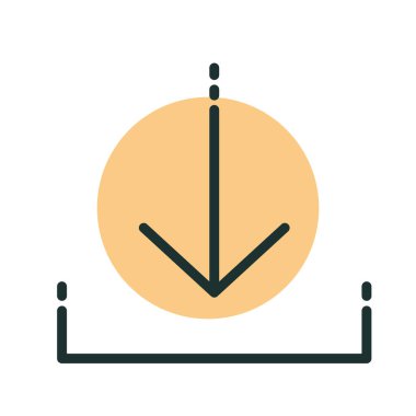 Soyut arkaplanda indirme simgesi izole edildi