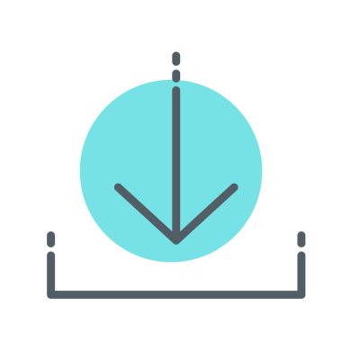 Soyut arkaplanda indirme simgesi izole edildi