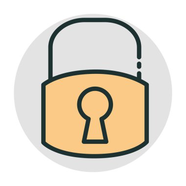 Soyut arkaplanda kilit simgesi izole edildi