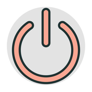 Kapalı güç simgesi soyut arkaplanda izole edildi