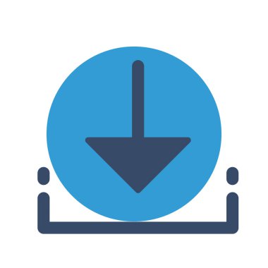 Soyut arkaplanda indirme simgesi izole edildi