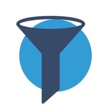  Soyut arkaplanda filtre simgesi izole edildi