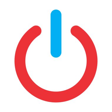 Kapalı güç simgesi soyut arkaplanda izole edildi