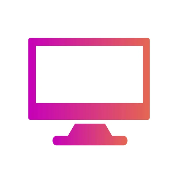 Monitor icoon geïsoleerd op abstracte achtergrond — Stockvector