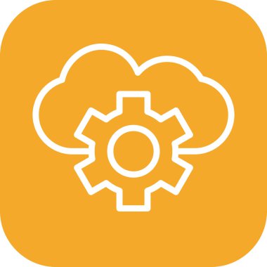 soyut arkaplanda bulut ayarı simgesi izole edildi