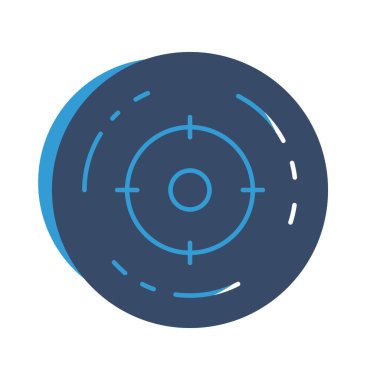 Hedef simge soyut arkaplanda izole edildi