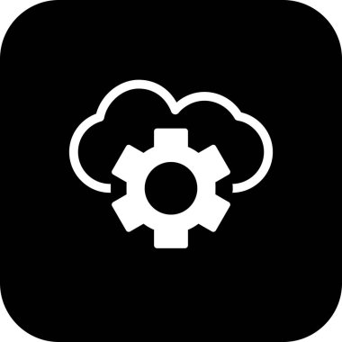 soyut arkaplanda bulut ayarı simgesi izole edildi