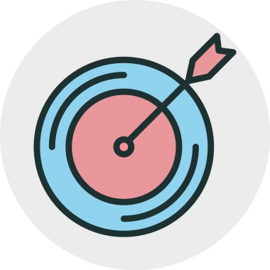 Hedef simgesi soyut arkaplanda izole edildi