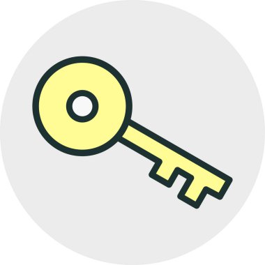 Soyut arkaplanda anahtar simgesi izole edildi