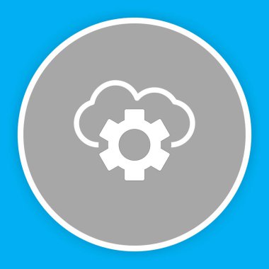 soyut arkaplanda bulut ayarı simgesi izole edildi