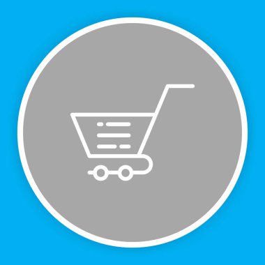  Soyut arkaplanda Trolley simgesi izole edildi