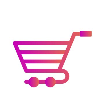  Soyut arkaplanda Trolley simgesi izole edildi