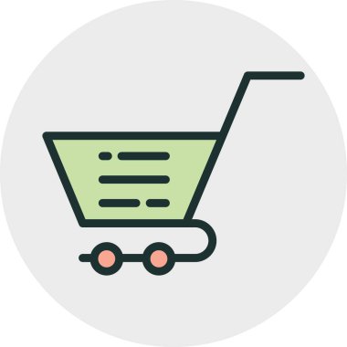  Soyut arkaplanda Trolley simgesi izole edildi