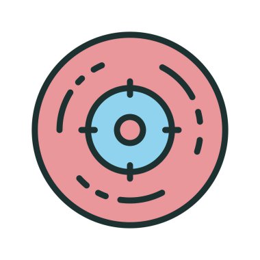 Hedef simge soyut arkaplanda izole edildi