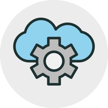 soyut arkaplanda bulut ayarı simgesi izole edildi