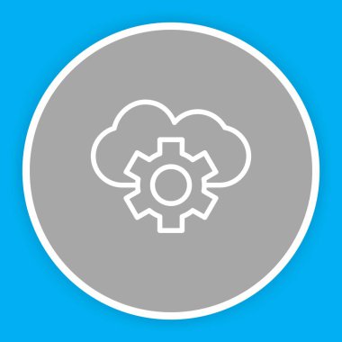 soyut arkaplanda bulut ayarı simgesi izole edildi