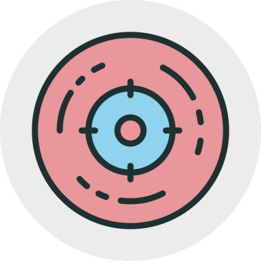 Hedef simge soyut arkaplanda izole edildi