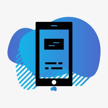 Soyut arkaplanda mobil simge izole edildi