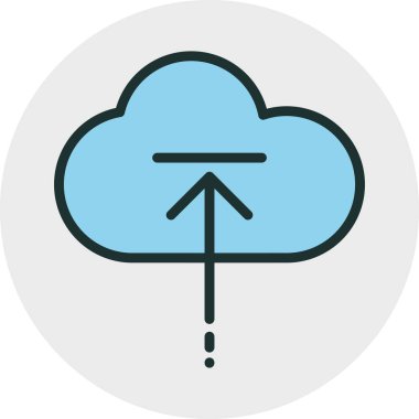 Soyut arkaplanda Bulut Yukarı simgesi izole edildi