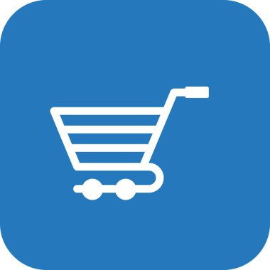  Soyut arkaplanda Trolley simgesi izole edildi