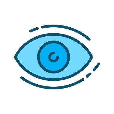  Soyut arkaplanda göz simgesi izole edildi