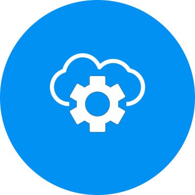 soyut arkaplanda bulut ayarı simgesi izole edildi