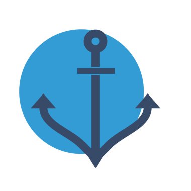 Çapa simgesi soyut arkaplanda izole edildi