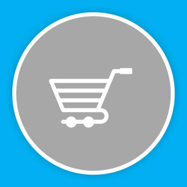  Soyut arkaplanda Trolley simgesi izole edildi