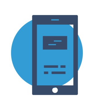 Soyut arkaplanda mobil simge izole edildi