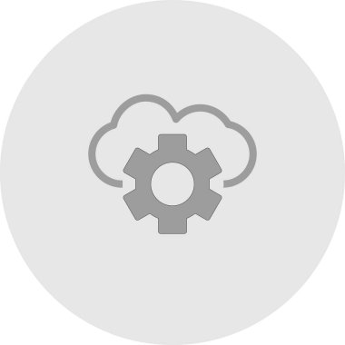 soyut arkaplanda bulut ayarı simgesi izole edildi