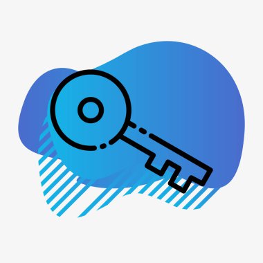 Soyut arkaplanda anahtar simgesi izole edildi