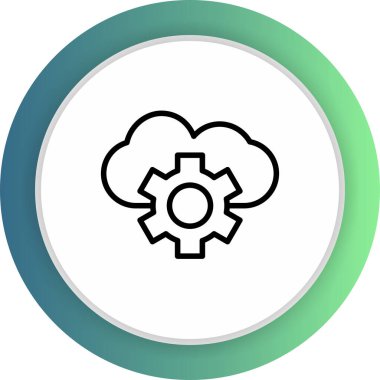 soyut arkaplanda bulut ayarı simgesi izole edildi