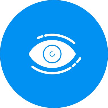  Soyut arkaplanda göz simgesi izole edildi