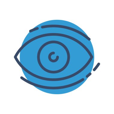  Soyut arkaplanda göz simgesi izole edildi