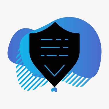 Kalkan simgesi soyut arkaplanda izole edildi