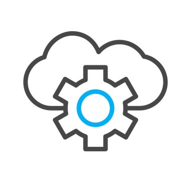 soyut arkaplanda bulut ayarı simgesi izole edildi