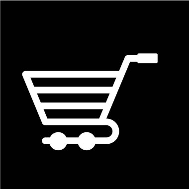  Soyut arkaplanda Trolley simgesi izole edildi