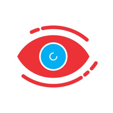 Soyut arkaplanda göz simgesi izole edildi